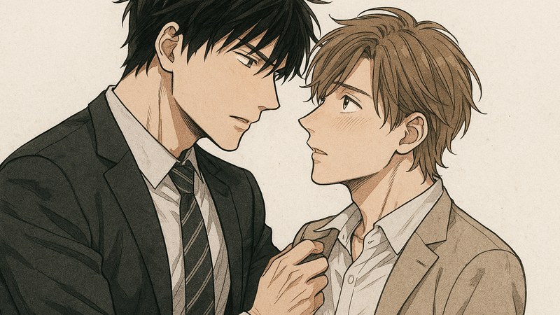 bl漫画少年角色在分镜中回眸的画面